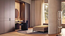 Poliform Senzafine is more than just a wardrobe. A wide range of finishes and design elements allow for planning for any room situation. Planning, execution and installation with Grünbeck Einrichtungen Vienna.