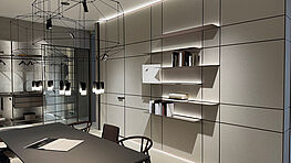 Die Architektur des Innenraums mit Rimadesio Modulor – Designed by Giuseppe Bavuso - Rimadesio Flagshipstore Wien by Grünbeck Interiors in 1050 Margareten