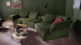 The Molamisa sofa by Walter Knoll – designed by EOOS – with adjustable backrests creates flexibility in every form – available from Grünbeck Einrichtungen Vienna.