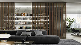 rimadesio sail schiebetuer sliding door wood holz braun brown raumtrenner raumteiler luxus desing modern architektur wien gruenbeck vienna showroom flagshipstore schauraum