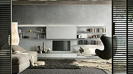 rimadesio-abacus-living-wohnwand-weiss-gruenbeck-phonomoebel-glas-modern-design-aluminium-minimalistisch-trend-hellgrau-wandverbau-interior-design-schauraum