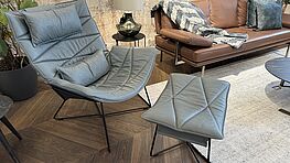 KFF Nest Pure Lounge chair with Ottoman on sale at Grünbeck interiors Vienna