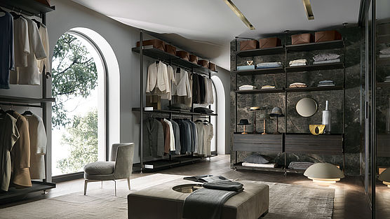 rimadesio zenit kleiderschrank begehbar offen minimalistisch italienisches design modern design wien gruenbeck vienna 