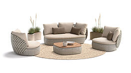 Dedon präsentiert mit MDEAR von Sebastian Herkner eine neue Art des modularen Loungemöbels. 5 Module, die sowohl alleine als auch zu einer bequemen Sitzlandschaft verbunden werden können - sind erhältlich bei Grünbeck Einrichtungen Wien