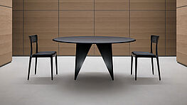 Rimadesio Lambda table and Sophis chair With the Sophis chair and Lambda table, Rimadesio presents an elegant dining room combination—available at the Rimadesio Showroom Vienna by Grünbeck