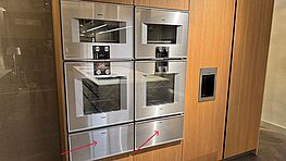 Gaggenau showroom appliances available at a low price due to product discontinuation, either as a complete package as shown in the photo or individually at Grünbeck Einrichtungen.