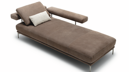 The JAZ modular sofa by Rolf Benz - here the recamiere sofa - is available from Grünbeck Einrichtungen Wien