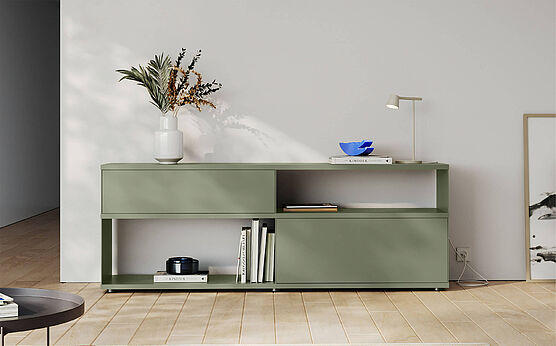 Piure Flow room divider chest of drawers by Grünbeck Interiors