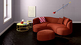 Siwa von COR: ein Sitzmöbel mit bogenförmiger Rückenlehne - erhältlich als Recamiere, kleines Sofa oder extragroßer Liegewiese bei Grünbeck Einrichtungen Wien