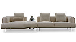 Balthazar Sofa-ein preiswertes Sofa in Stoff mit Lederrückenlehne vom international erfolgreichen Unternehmen Papadatos ist erhältlich bei Grünbeck Einrichtungen Wien