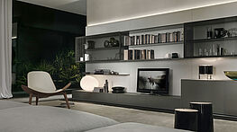 rimadesio abacus living grau weiss phonomoebel tv design wohnwand gruenbeck wien