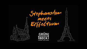 Stephansdom meets Eiffelturm bei Grünbeck in Wien. Exklusive Treca Paris Schauraum Eröffnung mit französischem Champagner und den Kabarettisten Heilbutt und Rosen.