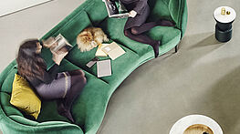 Wittmann Hayon Lounge Sofa Samt gruen bei Gruenbeck Interiors Wien