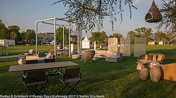 Der erste Dedon Outdoormöbel Event mit Grünbeck Einrichtungen im Schlosspark von Grafenegg
