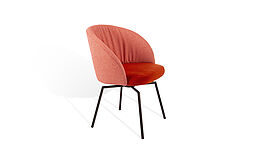 The KFF Giro upholstered chair with a semi-circular flexible backrest made of coated molded fleece has a firmly upholstered seat and offers more support for the upper back thanks to its elegantly shaped backrest. Available from Grünbeck Einrichtungen Vienna