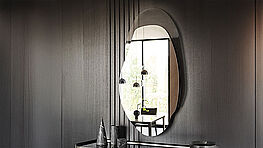 Cattelan Akumal - A vertical design mirror in two levels and with optional LED lighting