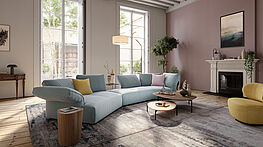 Das modulare Molamisa Sofa von Walter Knoll | Design EOOS | schafft mit verstellbaren Lehnen Flexibilität in jeder Form | Erhältlich bei Grünbeck Einrichtungen Wien