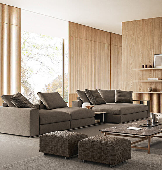 Flexform | Groundpiece modular Sofa neu - die Quintessenz der Bequemlichkeit| Design Antonio Citterio | Langlebige und zeitlose Polstermöbel für höchste Ansprüche | Die Exzellenz des Made in Italy | Im Showroom bei Grünbeck Designers & Interiors in Wien Margareten