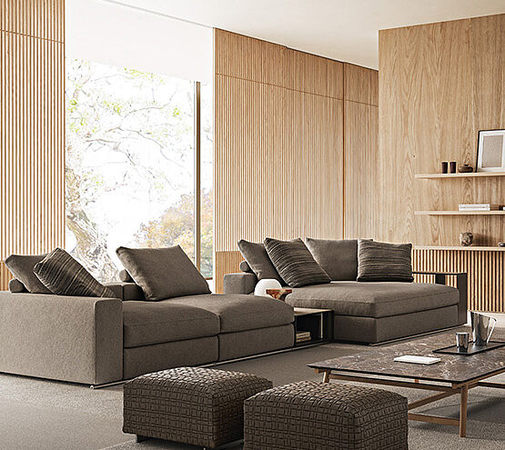 Flexform | Groundpiece modular Sofa neu - die Quintessenz der Bequemlichkeit| Design Antonio Citterio | Langlebige und zeitlose Polstermöbel für höchste Ansprüche | Die Exzellenz des Made in Italy | Im Showroom bei Grünbeck Designers & Interiors in Wien Margareten