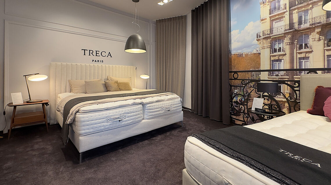 Treca Paris Privilege Store Vienna | boxspring mattresses | upholstered beds | Grünbeck Interiors Designers Showrooms 04