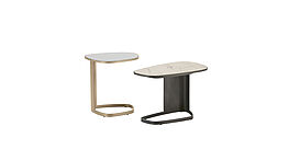 Poliform Koishi coffee tables and side tables are available in various designs - with wood, glass or marble tops - from Grünbeck Einrichtungen