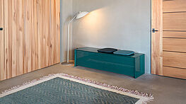 The Schönbuch Chest - ideal for storage and as a seat - available from Grünbeck Einrichtung in various designs and colors