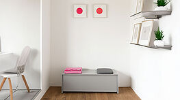 The Schönbuch Chest - ideal for storage and as a seat - available from Grünbeck Einrichtung in various designs and colors