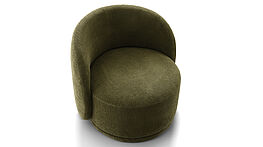 The Philip Armchair—an affordable armchair with a swivel base from the internationally successful company Papadatos—is available at Grünbeck Einrichtungen in Vienna