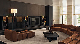 Das Poliform Code System bietet mit seiner Vielfalt eine große Gestaltungsmöglichkeit, ob im Bereich Wohnen oder als TV Möbel und auch als Ergänzung von Kleiderschränken - erhältlich bei Grünbeck Einrichtungen Wien