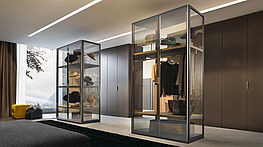 Poliform Senzafine ist mehr als ein Kleiderschrank. Vielfältige Ausführungen und Designelemente ermöglichen die Planung für jede Raumsituation. Planung, Ausführung und Montage mit Grünbeck Einrichtungen Wien