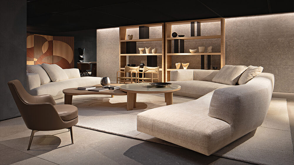 Das neue Flexform Loungescape Sofa von Antonio Citterio | Showroom Milano Via Moscova 2025 | Grünbeck Innenarchitektur & Kompletteinrichtungen in Wien