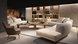 Das neue Flexform Loungescape Sofa von Antonio Citterio | Showroom Milano Via Moscova 2025 | Grünbeck Innenarchitektur & Kompletteinrichtungen in Wien