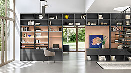 The Interlübke Studimo bookcase offers endless possibilities for designing your wall units – your Grünbeck team will make your ideas a reality.