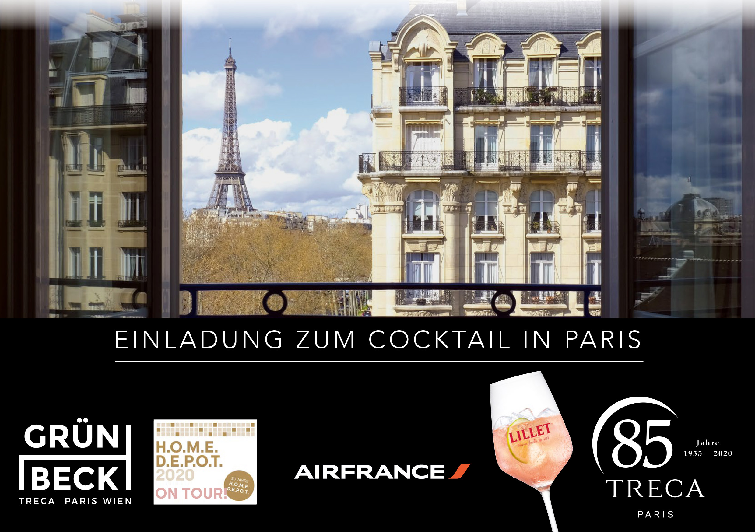 Die Home Depot on tour mit Treca Paris als Pop-Up Event mit Air France und Lillet bei Grünbeck Einrichtungen 1050 Wien
